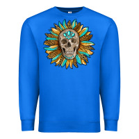 True Royal sunflower with skull Premium Sweatshirt - RanaPortraitStore