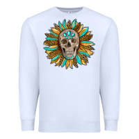 White sunflower with skull Premium Sweatshirt - RanaPortraitStore