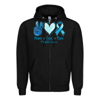 Black Peace Love Cure Prostate Cancer Zipper Hoodie - Jasminsmagicworld