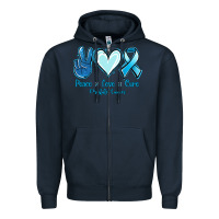 Navy Peace Love Cure Prostate Cancer Zipper Hoodie - Jasminsmagicworld