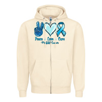 Sandshell Peace Love Cure Prostate Cancer Zipper Hoodie - Jasminsmagicworld