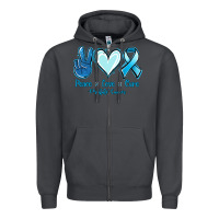 Smoke Peace Love Cure Prostate Cancer Zipper Hoodie - Jasminsmagicworld