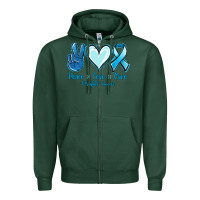 Sports Green Peace Love Cure Prostate Cancer Zipper Hoodie - Jasminsmagicworld