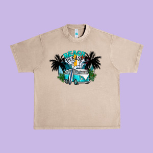Beach Please Urban Heavy Tee Designed By Cowhidedigitalart