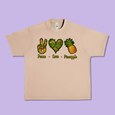 Peace Love Pineapple Urban Heavy Tee Designed By Jasminsmagicworld