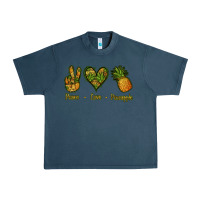 Midnight Navy Peace Love Pineapple Urban Heavy Tee - Jasminsmagicworld