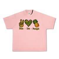 Salmon Peace Love Pineapple Urban Heavy Tee - Jasminsmagicworld
