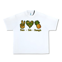 White Peace Love Pineapple Urban Heavy Tee - Jasminsmagicworld
