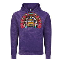 Cloud Purple school bus leopard cowhide rainbow Vintage Hoodie - Artiststas