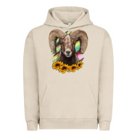 Pigment French Oak Bighorn Sheep Urban Hoodie - RanaPortraitStore