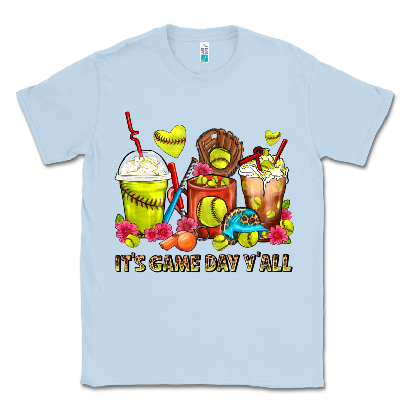 It's Game Day Y'all Softball Coffee Cups Classic Tee by FaDigitalArtStudio | Teevron