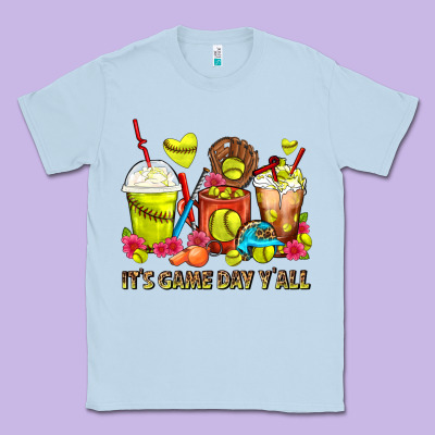 It's Game Day Y'all Softball Coffee Cups Classic Tee Designed By Fadigitalartstudio