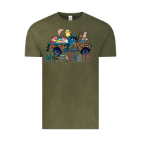 Vintage Olive Happy Easter truck Vintage Tee - CowhideDigitalArt