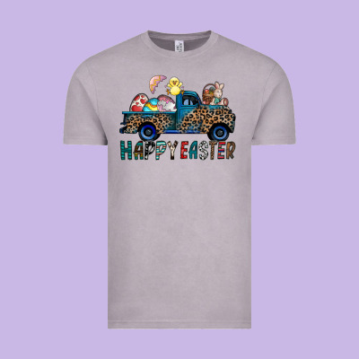 Happy Easter Truck Vintage Tee Designed By Cowhidedigitalart
