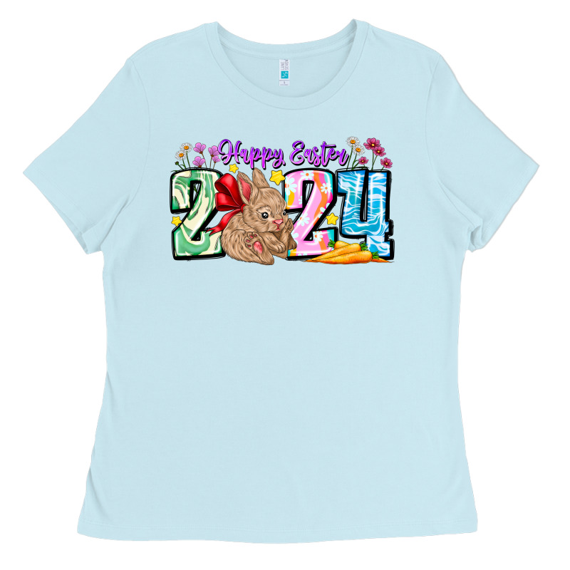 Happy Easter 2024 Ladies Tee by CowhideDigitalArt | Teevron