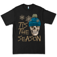 Black skull tis the season winter Premium Tee - FaDigitalArtStudio