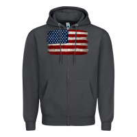 Smoke Distressed American Flag Zipper Hoodie - Jasminsmagicworld