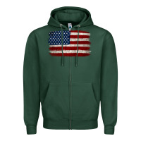 Sports Green Distressed American Flag Zipper Hoodie - Jasminsmagicworld
