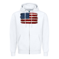White Distressed American Flag Zipper Hoodie - Jasminsmagicworld