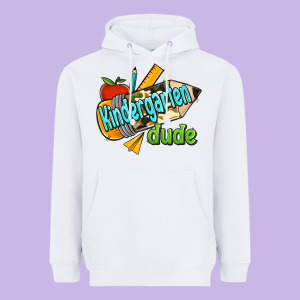 Kindergarten Grade Dude Heavyweight Hoodie Designed By Ranaportraitstore