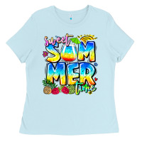 Baby Blue summer time Ladies Tee - CowhideDigitalArt