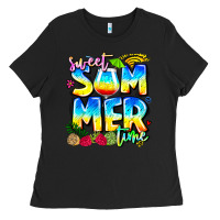 Black summer time Ladies Tee - CowhideDigitalArt