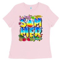 Bubblegum Pink summer time Ladies Tee - CowhideDigitalArt