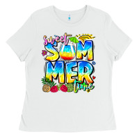 White summer time Ladies Tee - CowhideDigitalArt