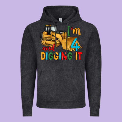 I'm 4 And Digging It Vintage Hoodie Designed By Artiststas