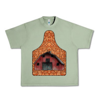 Oil Green Barn Earning Urban Heavy Tee - CowhideDigitalArt