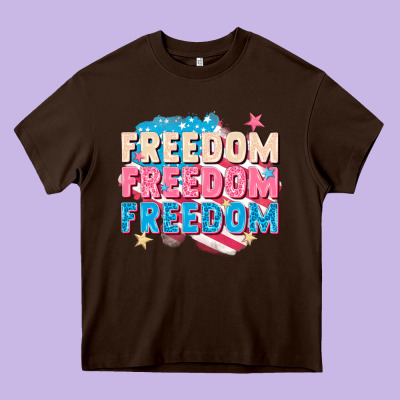 Freedom Freedom Freedom Heavy Core Tee Designed By Fadigitalartstudio