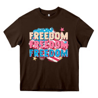 Chocolate Brown Freedom freedom freedom Heavy Core Tee - FaDigitalArtStudio