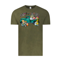 Vintage Olive Happy Easter truck Vintage Tee - CowhideDigitalArt