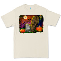 Bone headstone and coffin background Premium Tee - BundleAndBundleShop