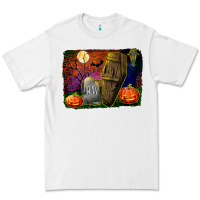 White headstone and coffin background Premium Tee - BundleAndBundleShop