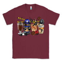Burgundy Police Coffee Cups Classic Tee - FaDigitalArtStudio