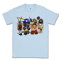 Dusty Blue Police Coffee Cups Classic Tee - FaDigitalArtStudio