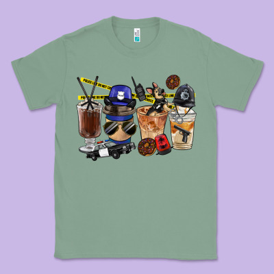 Police Coffee Cups Classic Tee Designed By Fadigitalartstudio