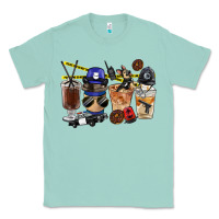 Seafoam Police Coffee Cups Classic Tee - FaDigitalArtStudio