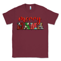 Burgundy Christmas merry mama Classic Tee - BarkalooDesign