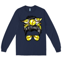 Navy softball mom Long Sleeve Tee - RacoonDesign