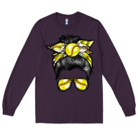 Plum softball mom Long Sleeve Tee - RacoonDesign