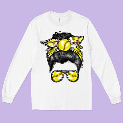 Softball Mom Long Sleeve Tee Designed By Racoondesign