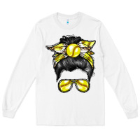 White softball mom Long Sleeve Tee - RacoonDesign