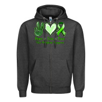 Charcoal Heather Peace Love Cure Non Hodgkins Lympoma Zipper Hoodie - Jasminsmagicworld