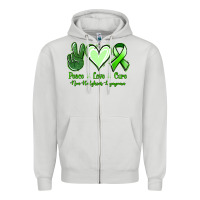 Dove Grey Peace Love Cure Non Hodgkins Lympoma Zipper Hoodie - Jasminsmagicworld