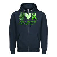 Navy Peace Love Cure Non Hodgkins Lympoma Zipper Hoodie - Jasminsmagicworld