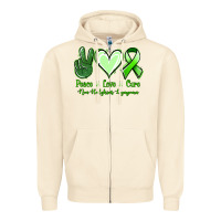 Sandshell Peace Love Cure Non Hodgkins Lympoma Zipper Hoodie - Jasminsmagicworld