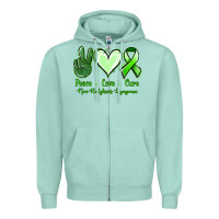 Seafoam Peace Love Cure Non Hodgkins Lympoma Zipper Hoodie - Jasminsmagicworld
