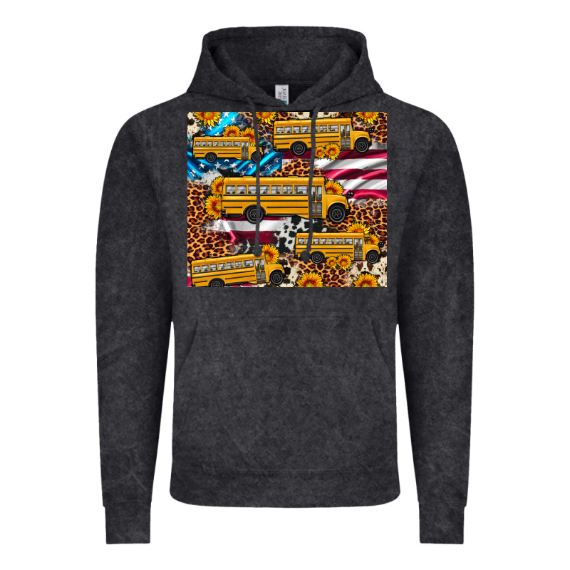 School Bus American Flag Sunflower Cowhide Leopard Vintage Hoodie by Artiststas | Teevron